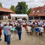 SommerFerienGottesdienst der Ev. Kirchengemeinde Ibbenbüren bei Moriss Obstplantagen, 2018.